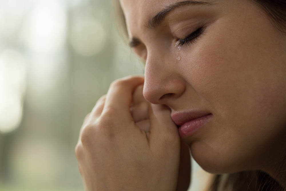 Close-up,Of,Young,Woman,With,Problems,Crying
