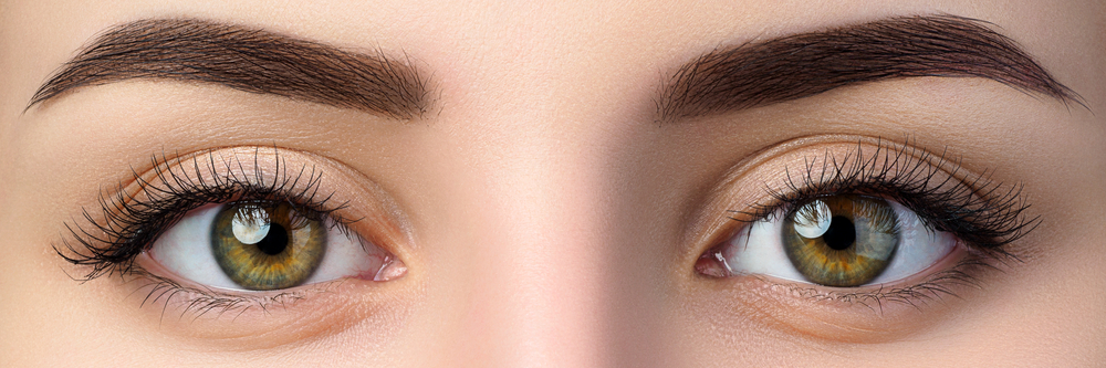 Close,Up,View,Of,Beautiful,Brown,Female,Eyes.,Perfect,Trendy