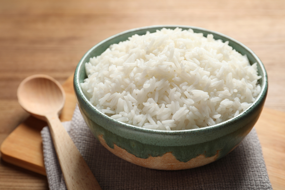Bowl,Of,Tasty,Cooked,Rice,Served,On,Table