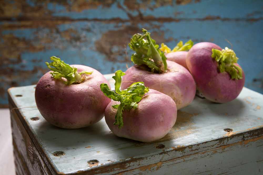 Fresh,Turnips,On,An,Old,Wooden,Box