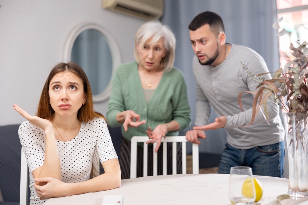Upset,Woman,Dont,Speaking,After,Discord,With,Mother,And,Husband