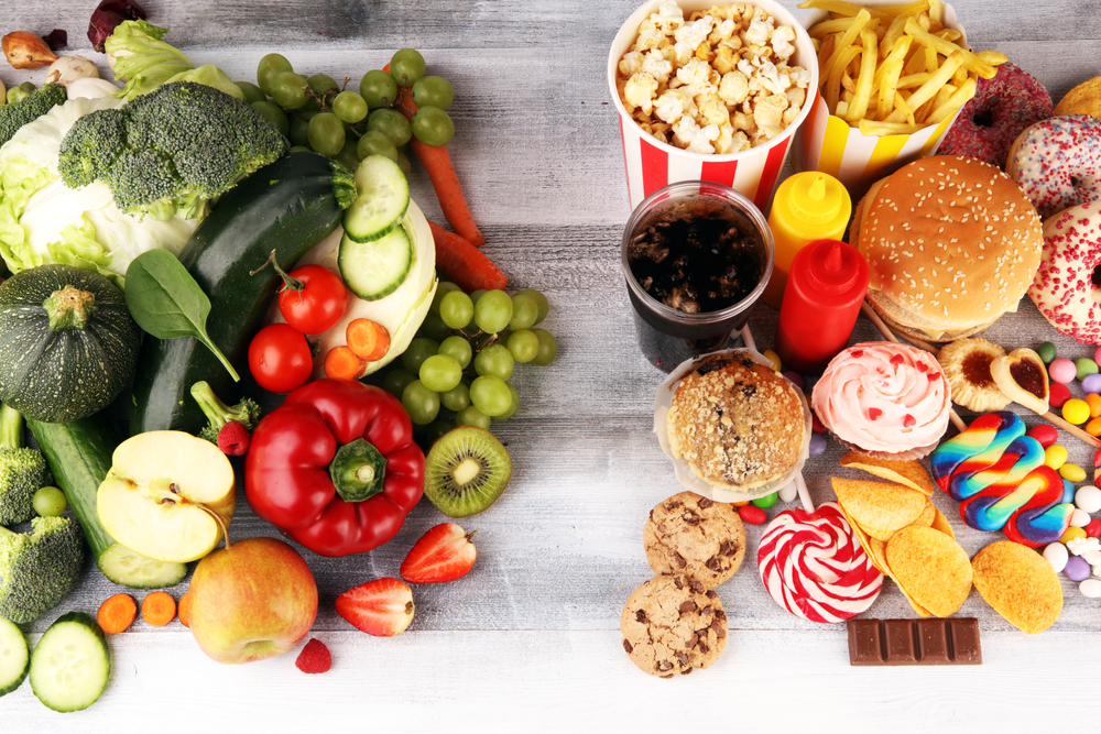 Healthy,Or,Unhealthy,Food.,Concept,Photo,Of,Healthy,And,Unhealthy