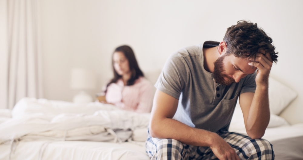 Angry,Couple,,Argument,And,Fight,On,Bed,In,Disagreement,,Conflict