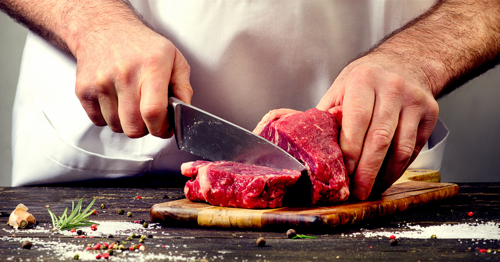 Man,Cutting,Beef,Meat.