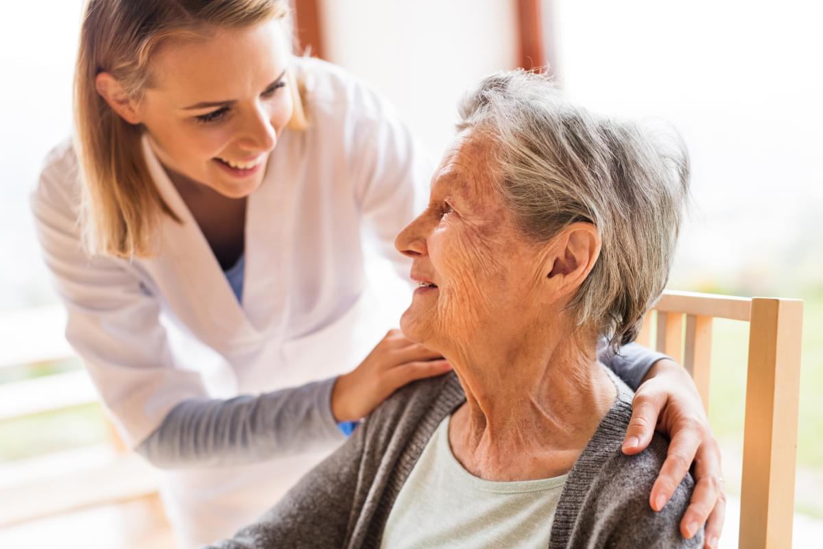 Health,Visitor,And,A,Senior,Woman,During,Home,Visit.