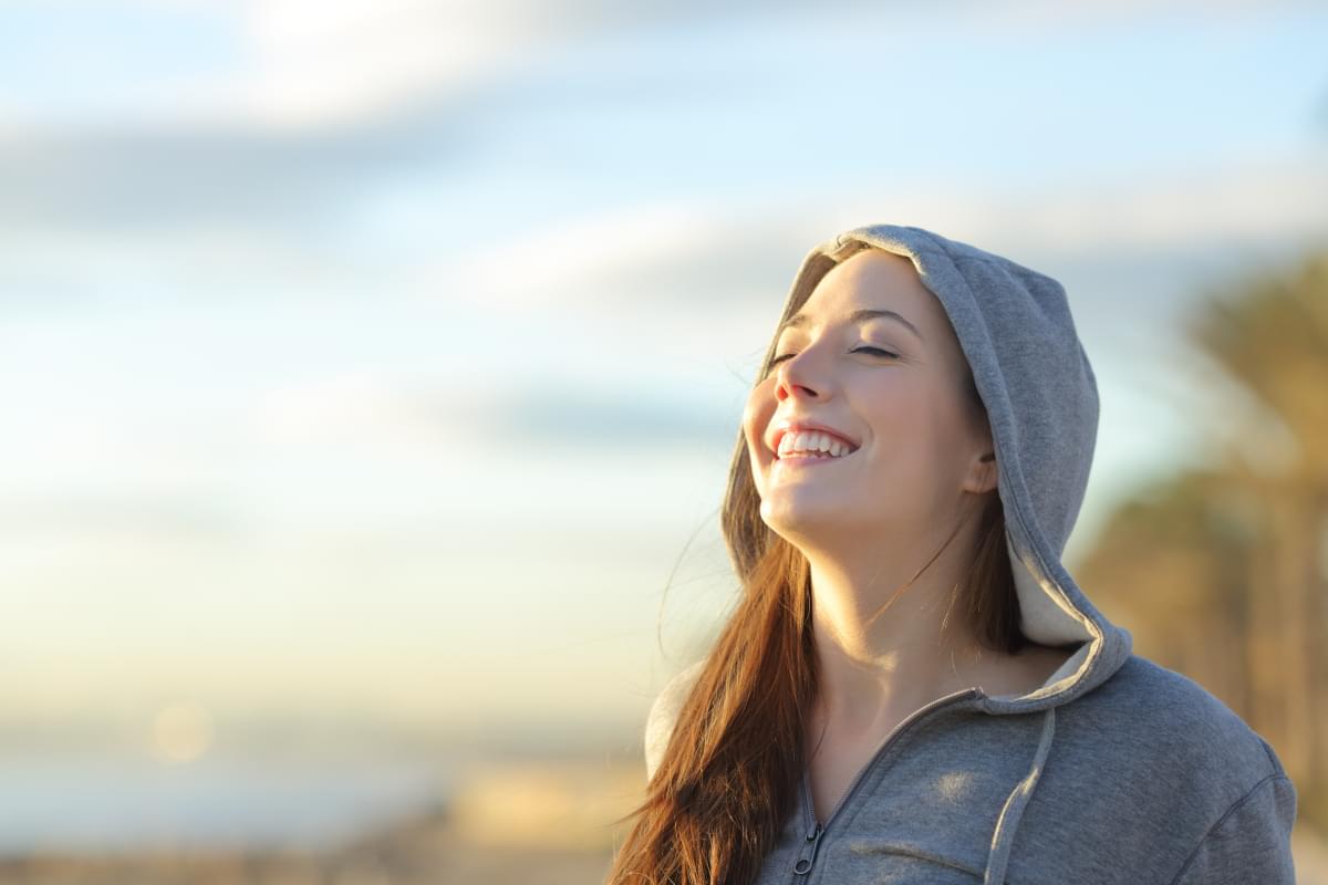 Portrait,Of,A,Teenager,Girl,Wearing,Hood,Breathing,Deep,Fresh