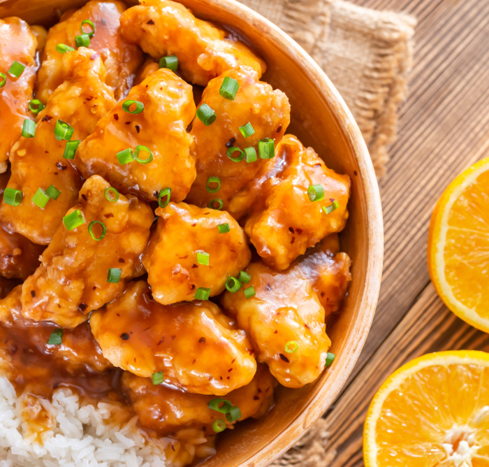 Pomeranov kue  orange chicken