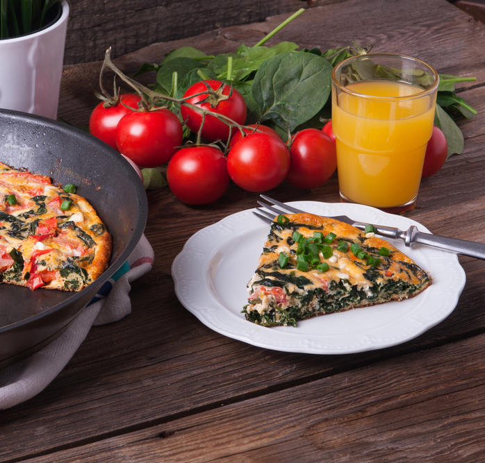 Frittata s rajaty, pentem a srem