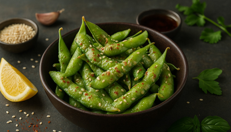 Slan edamame s tahini a citronem