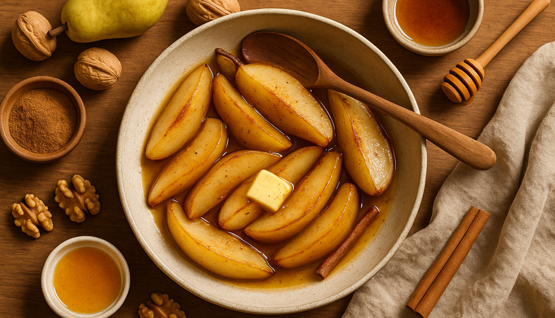 Tepl� du�en� hru�ky se sko�ic�, medem a trochou m�sla