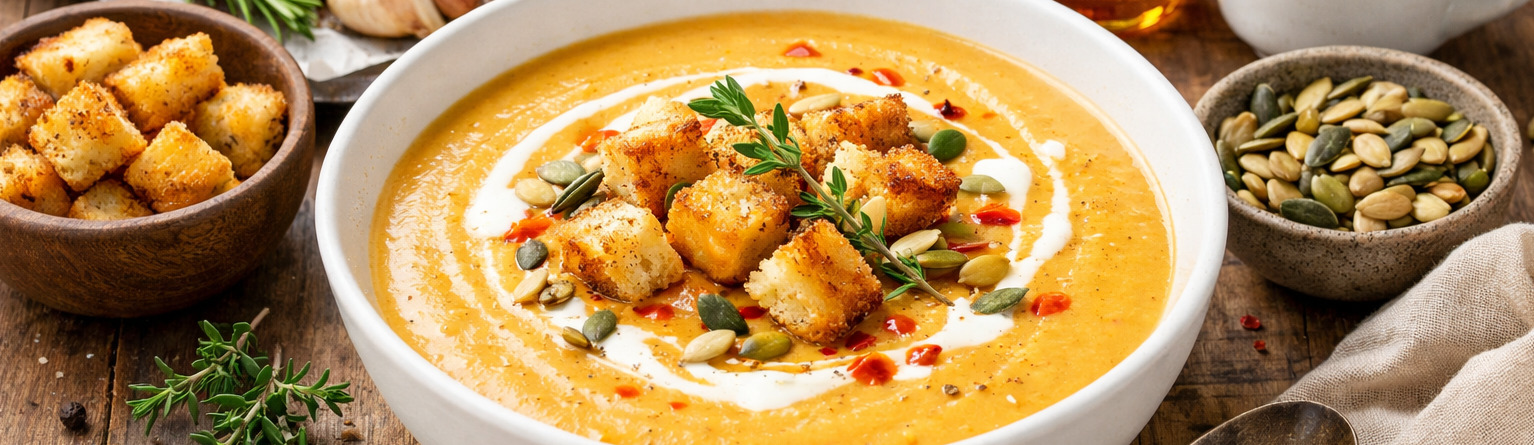 Kr�mov� pol�vka z pe�en� ko�enov� zeleniny